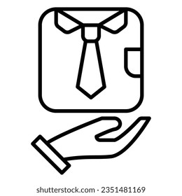 Tie icon or logo vector illustration black color line style.