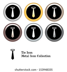 Tie Icon Metal Icon Set