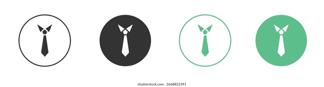 Tie icon Minimal Flat Line Vector Icon Set.