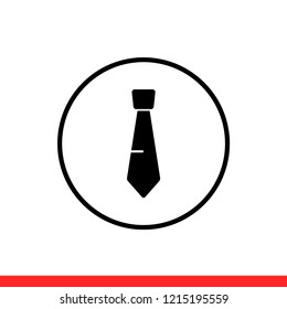 Tie icon in modern flat design isolated on white background. Simple vector illustration for web site or mobile app