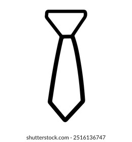 tie icon or modern line symbol. Vector line art and icon design with bold outline. Black and white Pixel Perfect minimalistic symbol isolated white background. Silhouette simple thin sign