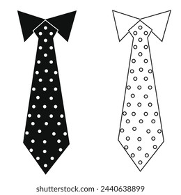 El icono de la corbata. Corbata y símbolo de paño de cuello. Plano. Ilustración para diseño web y móvil. Icono de corbata vectorial