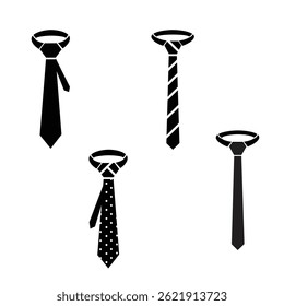 The tie icon. Necktie and neckcloth symbol set