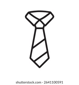  The Tie Icon Necktie and Neckcloth Symbol in Flat Silhouette Style