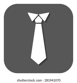 The tie icon. Necktie and neckcloth symbol. Flat Vector illustration. Button