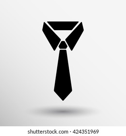 The tie icon. Necktie and neckcloth symbol. Flat Vector illustration logo.