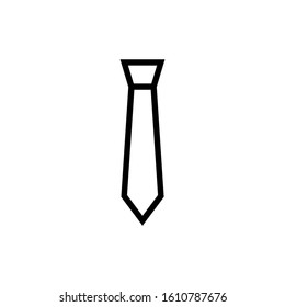 Tie Icon, Necktie symbol in outline style on white background