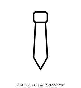 Tie Icon, Necktie symbol in outline style on white background