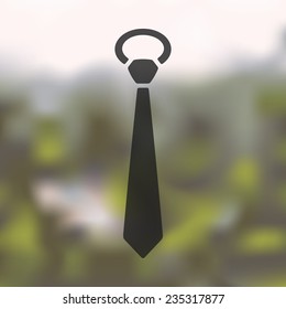 tie icon on blurred background