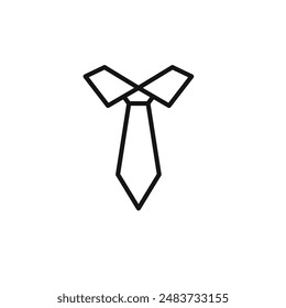 Tie icon outline collection in black