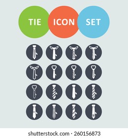 Tie icon set