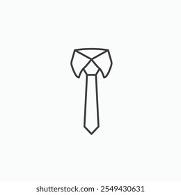Tie icon set in blackthin line style.