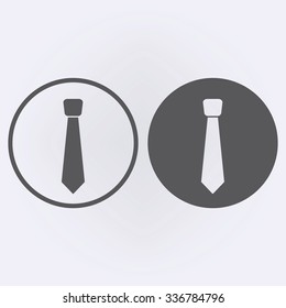 Tie icon set in circle . Vector illustration