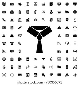 Tie icon. set of filled finance icons.