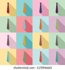 Tie icon set. Flat set of tie vector icons for web design