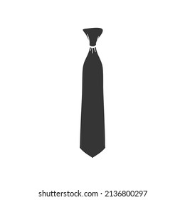 Tie Icon Silhouette Illustration. Fashion Neck Accessory Vector Graphic Pictogram Symbol Clip Art. Doodle Sketch Black Sign.