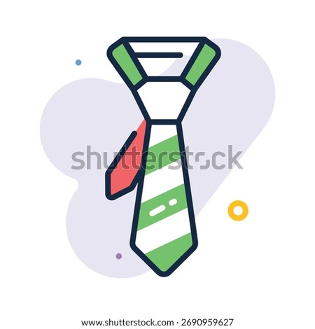 Tie icon symbolizing formal wear, clothing fashion, and retail shopping