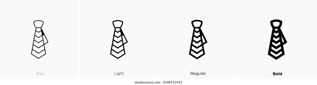 tie icon. Thin, Light Regular And Bold style design isolated on white background