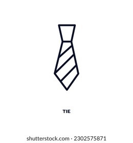 tie icon. Thin line tie icon from clothes and outfit collection. Outline vector isolated on white background. Editable tie symbol can be used web and mobile