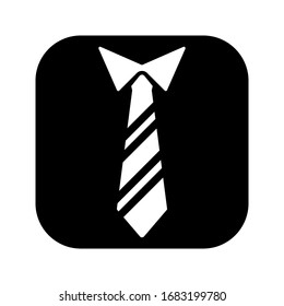 Tie Icon in trendigem, flachem Stil einzeln auf schwarzem Hintergrund. Necktie Symbol für Ihr Webdesign, Logo, App, UI. Vektorillustration