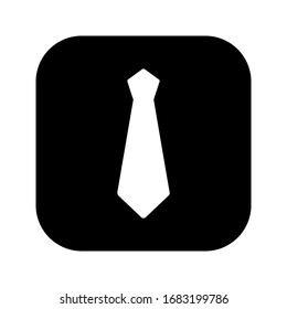 Tie Icon in trendigem, flachem Stil einzeln auf schwarzem Hintergrund. Necktie Symbol für Ihr Webdesign, Logo, App, UI. Vektorillustration