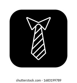 Icono de los empates en un estilo plano moderno aislado en fondo negro. Símbolo de corbata para el diseño de su sitio web, logotipo, aplicación, UI. Ilustración del vector