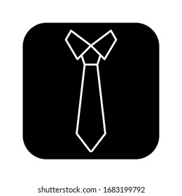 Tie Icon in trendy flat style isolated on black background. Necktie symbol for your web site design, logo, app, UI. Vector illustration