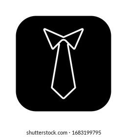 Tie Icon in trendy flat style isolated on black background. Necktie symbol for your web site design, logo, app, UI. Vector illustration