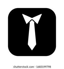 Tie Icon in trendy flat style isolated on black background. Necktie symbol for your web site design, logo, app, UI. Vector illustration