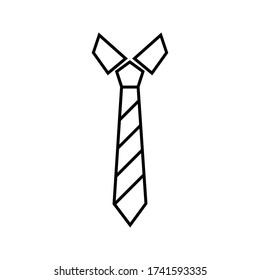Tie Icon in trendy flat style isolated on black background. Necktie symbol for your web site design, logo, app, UI. Vector illustration.EPS 10