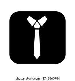 Tie Icon in trendy flat style isolated on black background. Necktie symbol for your web site design, logo, app, UI. Vector illustration