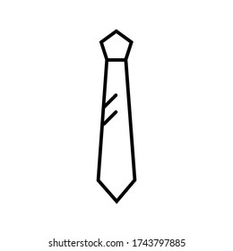 Tie Icon in trendy flat style isolated on black background. Necktie symbol for your web site design, logo, app, UI. Vector illustration.EPS 10