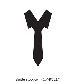 Tie Icon in trendigem, flachem Stil isoliert auf schwarzem Hintergrund. Necktie-Symbol für Ihre Website-Design, Logo, App