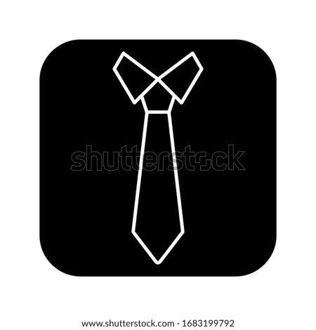 Tie Icon in trendy flat style isolated on black background. Necktie symbol for your web site design, logo, app, UI. Vector illustration