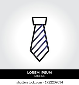 Tie-Symbol im trendigen Stil einzeln auf grauem Hintergrund. Fashion Symbol für Ihr Webdesign, Logo, App, UI. Eps10 Vektorgrafik.