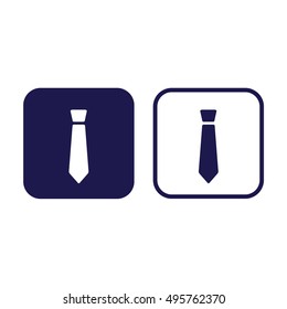 Tie icon vector. Blue and white