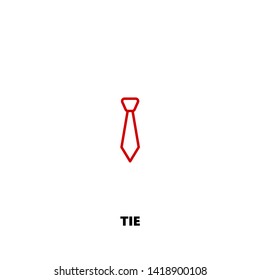 tie icon. tie vector design. sign design. red color