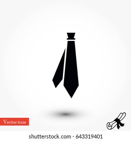Tie icon vector, flat design