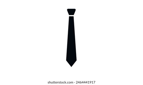 Tie Icon. Vector flat editable black and white illustration of a tie