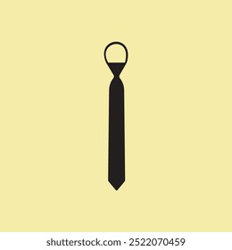 Tie icon vector illustration isolated on yellow background. Business formal attire