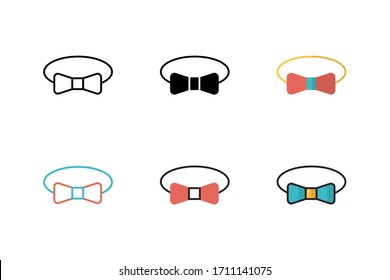 tie icon vector illustration with six different style design. isolated on white background