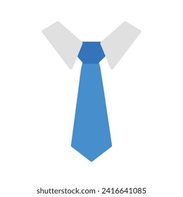 Tie icon vector or logo illustration flat color style 
