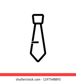 Tie icon vector, necktie symbol. Simple, flat design for web or mobile app