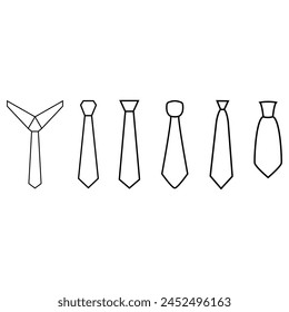 Juego de Vectores de iconos de corbata. Corbata ilustración signo colección. Símbolo o logotipo de la artesanía.