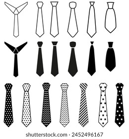 Tie icon vector set. Necktie illustration sign collection. Cravat symbol or logo.