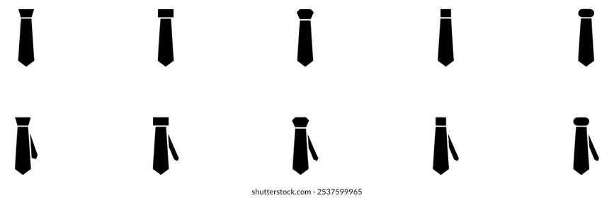 Tie icon vector set. professional necktie line symbol. businessman suit neck tie icon collection. Vector Illustration. EPS 10