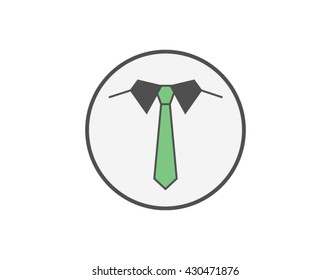 Tie icon. Vector sign of manager isolated on white background