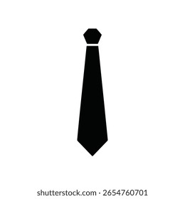 Krawattensymbol, Vektorsilhouette auf weißem Hintergrund.