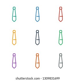 tie icon white background. Editable outline tie icon from restaurant. Trendy tie icon for web and mobile.