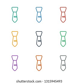 tie icon white background. Editable outline tie icon from company. Trendy tie icon for web and mobile.